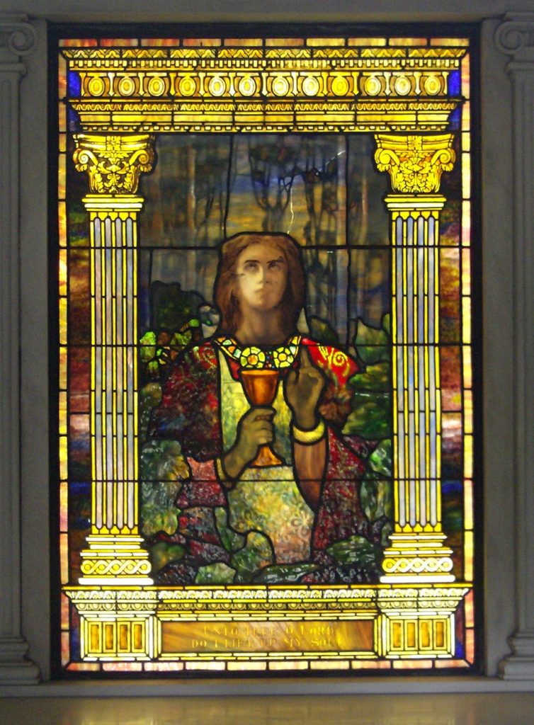 Stained glass with chalice