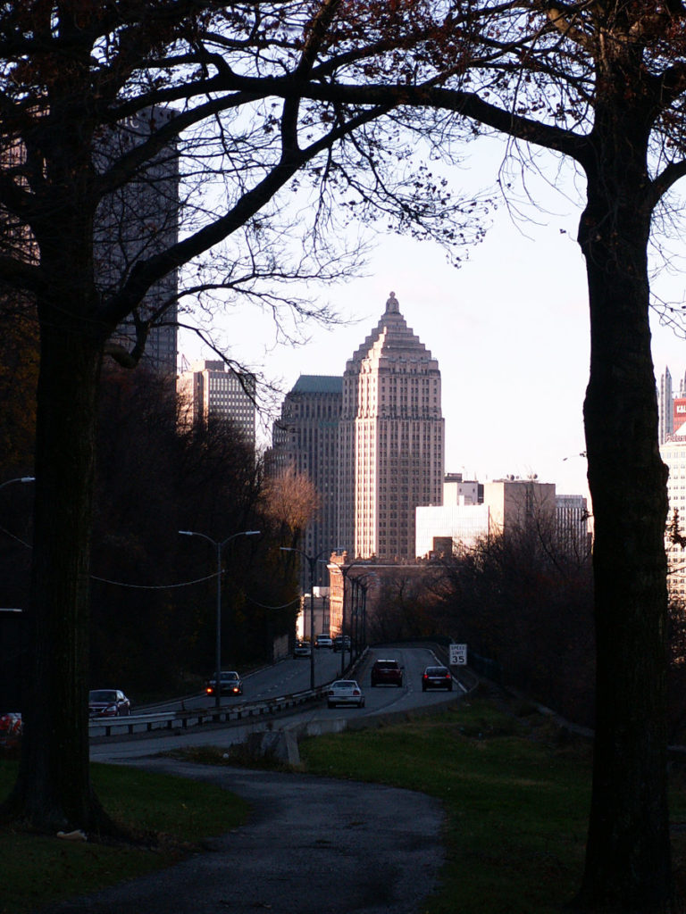Bigelow Boulevard leading to downtown Pittsburgh