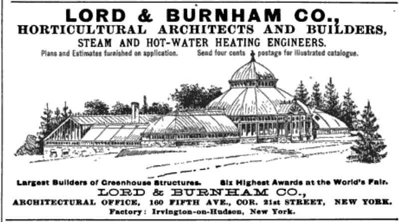Lord & Burnham advertisement from 1896