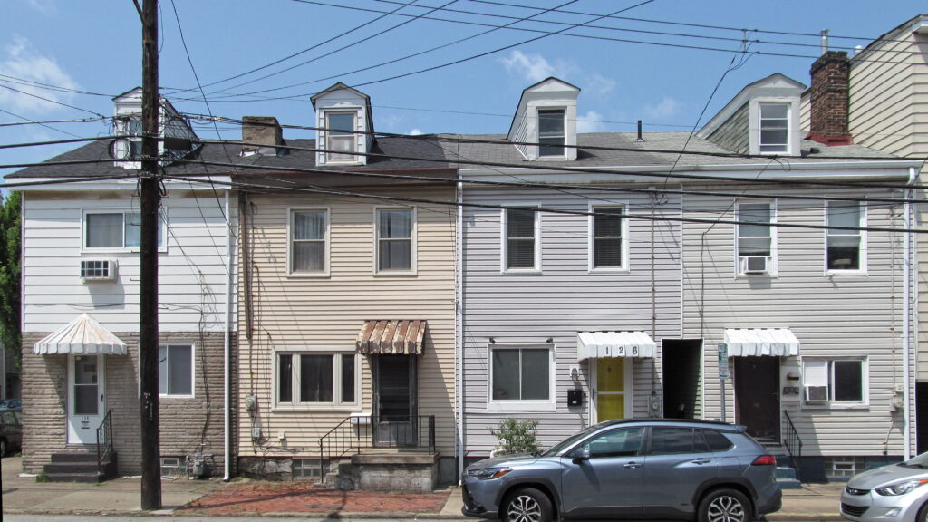 Frame houses on South 24th Street on the South Side, Pittsburgh