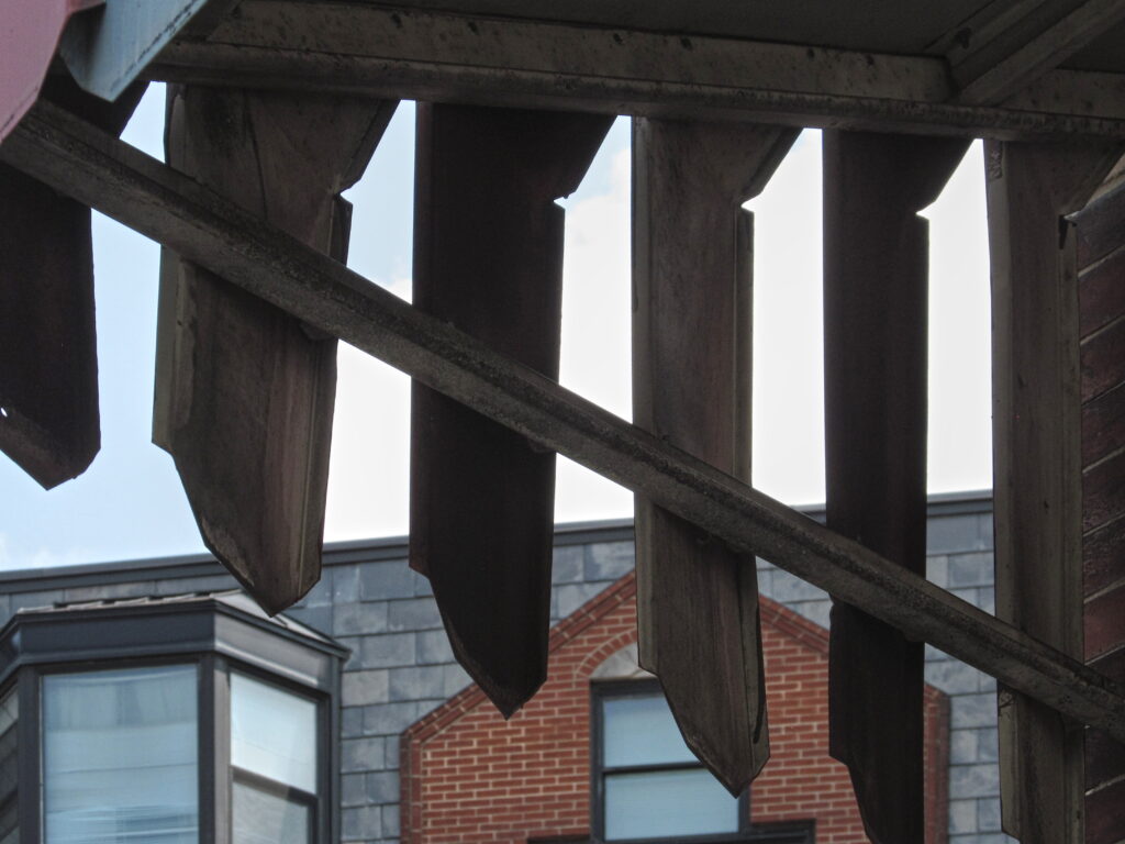 Aluminum awning on a house on the South Side, Pittsburgh