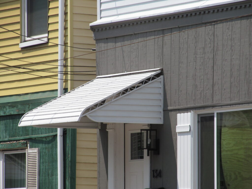 Aluminum awning on a house on the South Side, Pittsburgh