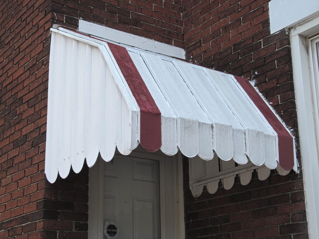 Aluminum awning on a house on the South Side, Pittsburgh