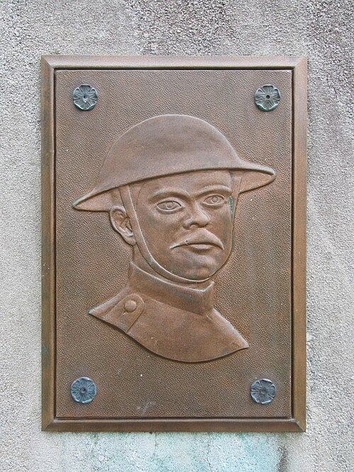 Plaque with portrait of Joyce Kilmer