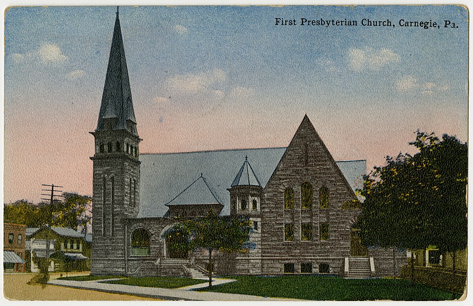 Old postcard of First Presbyterian Church