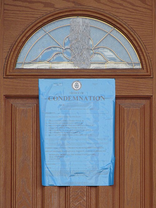 Condemnation sticker
