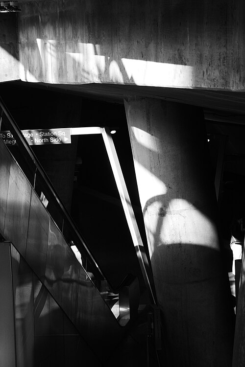 Patterns of light in Gateway subway station