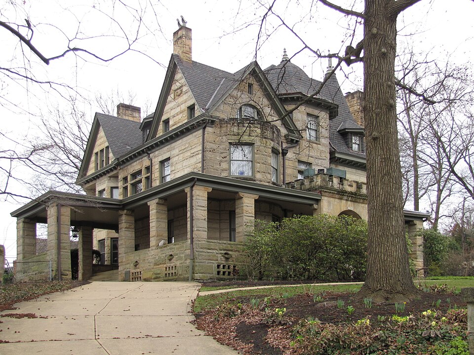 Joseph Langfitt house, left side, including porte cochere
