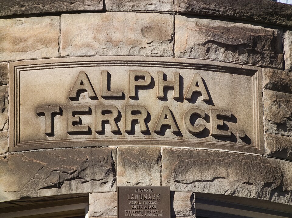 Inscription: “Alpha Terrace”