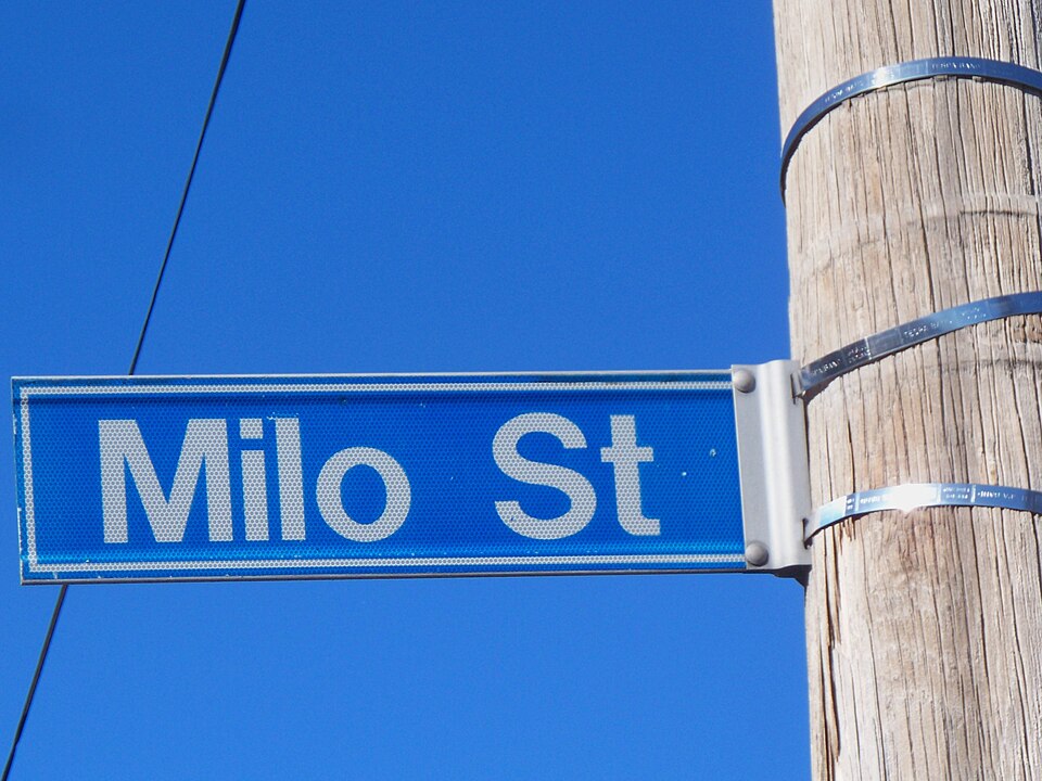 “Milo Street” sign