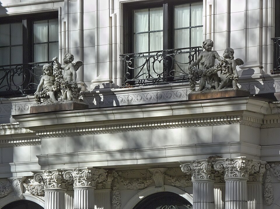 Porch roof with putti