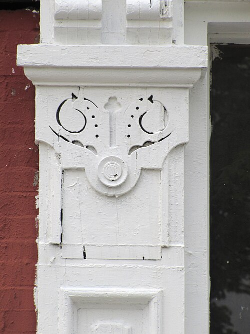 Woodwork with incised decorations