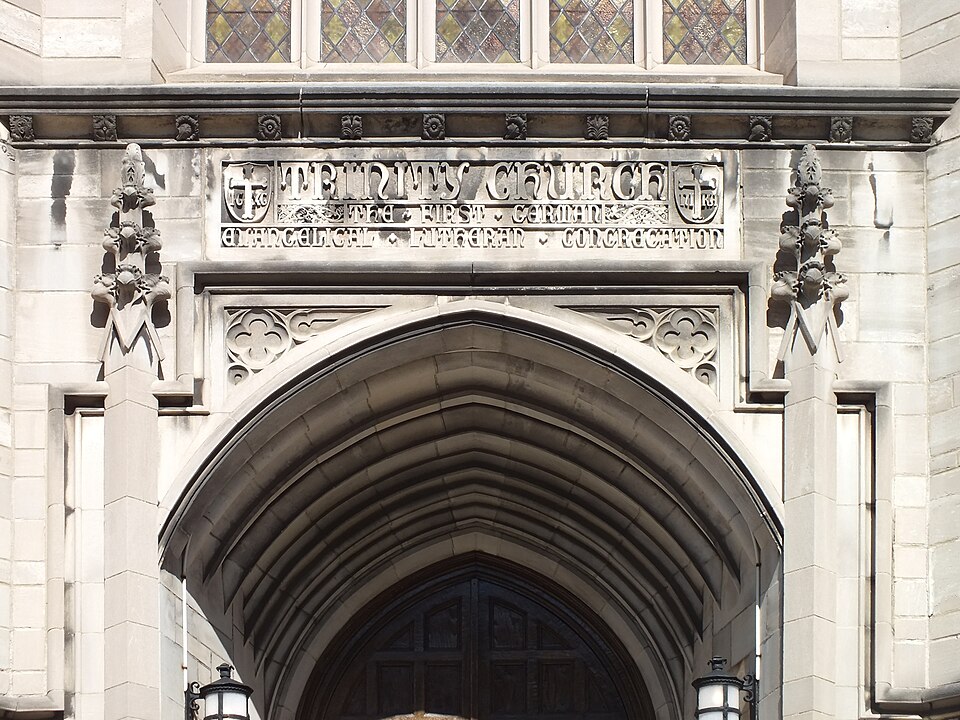 Inscription: Trinity Church, the First German Evangelical Lutheran Congregation