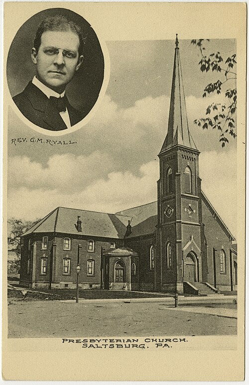 Old postcard of Saltsburg Presbyterian Church
