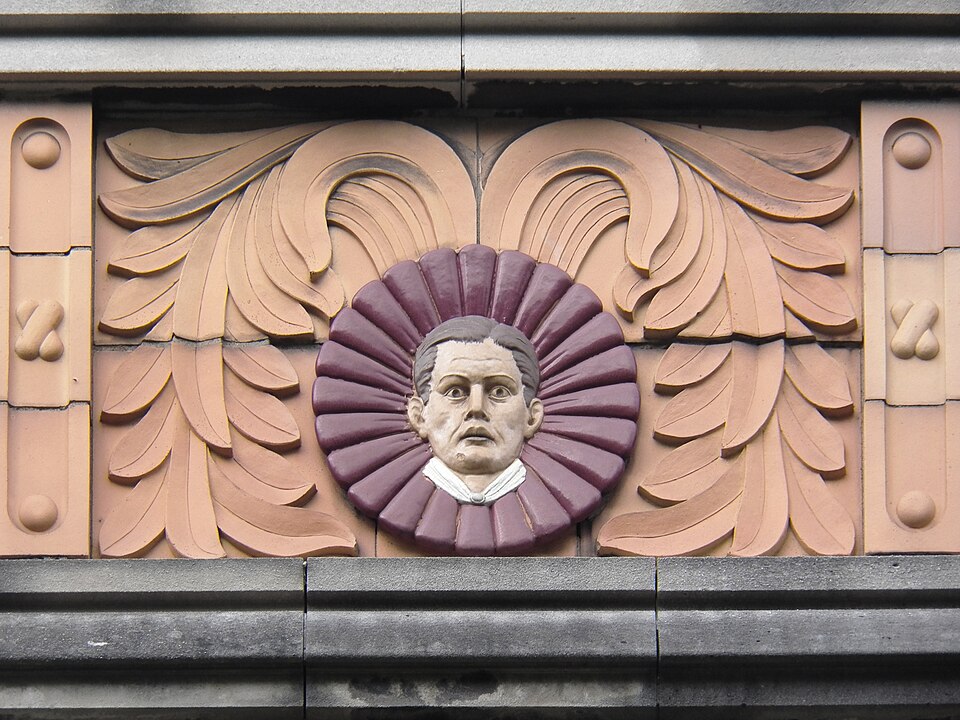 Caucasian head in terra cotta