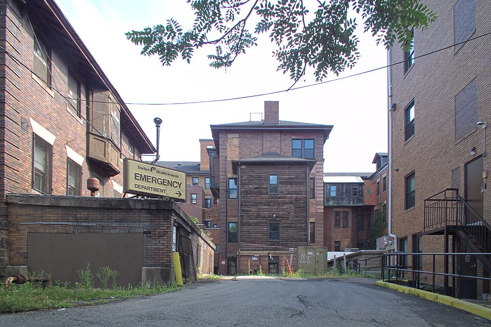 Emergency entrance and old buildings