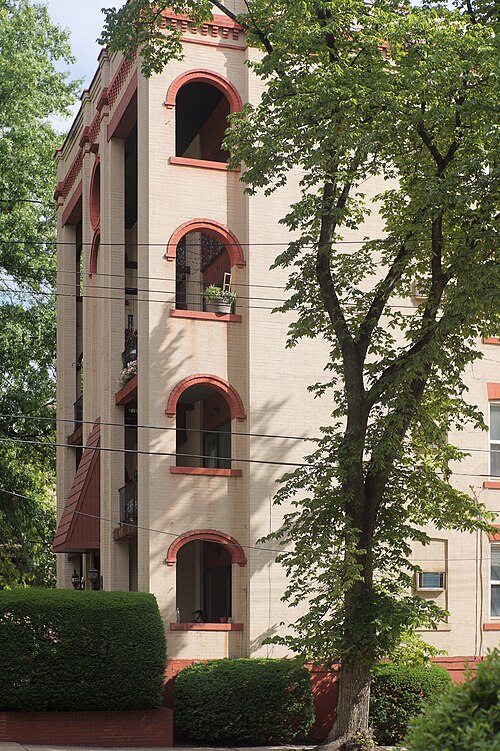 Balconies from the side