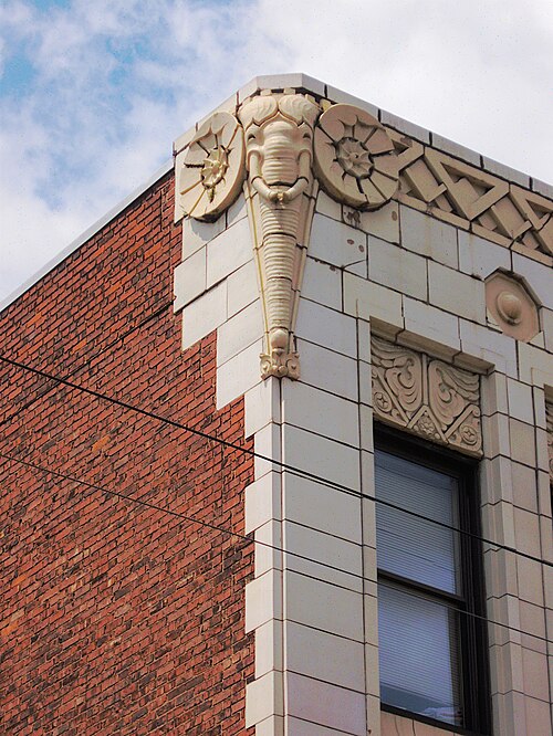 Elephant head in terra cotta