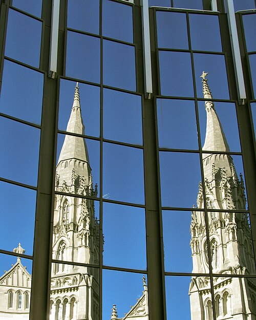 Spire reflected
