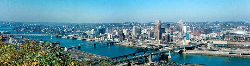 1963 panorama of downtown Pittsburgh