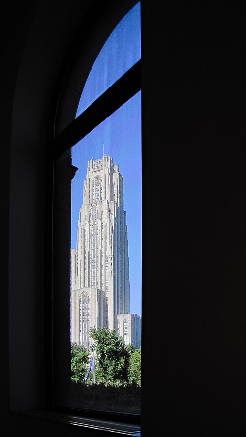 Cathedral of Learning seen from the Ailsa Mellon Bruce Galleries