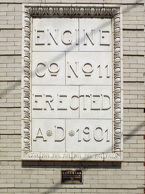 Plaque: Engine Co. No. 11, Erected A. D. 1901