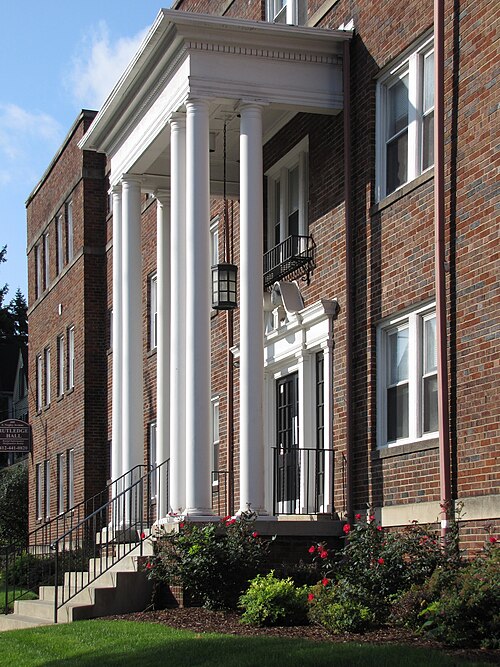 Columned porch