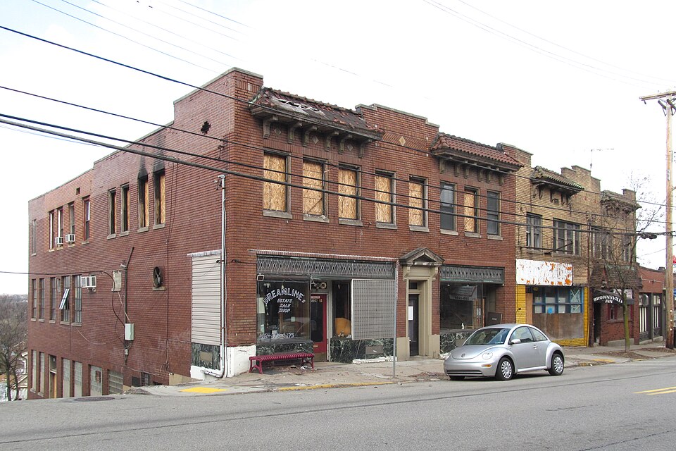 Fire-damaged buildings