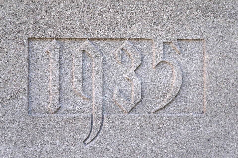 Cornerstone with date 1935