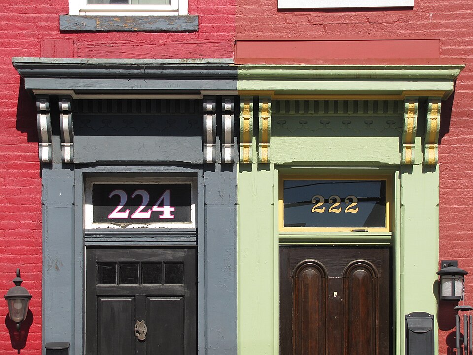 Two transoms with woodwork