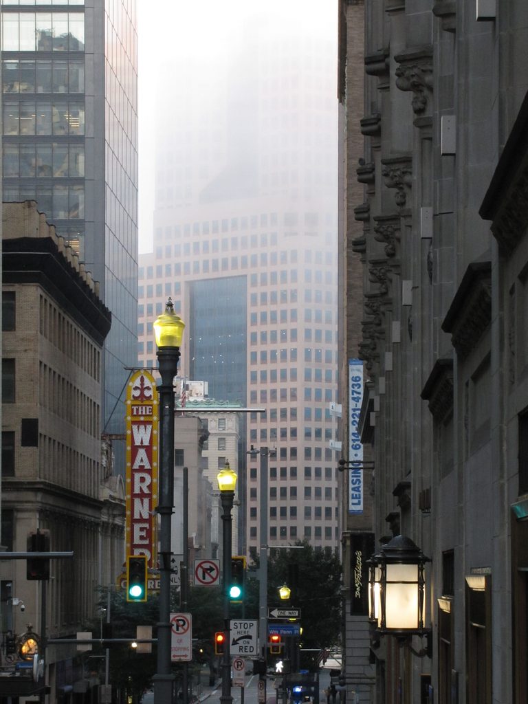 Fifth Avenue with early-morning fog