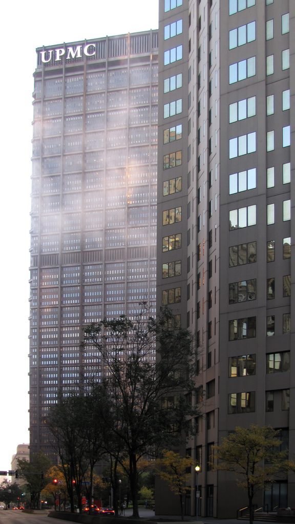 U. S. Steel Tower with fog drifting by